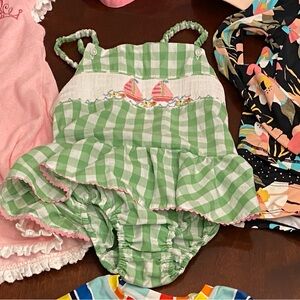 Smocked Sailboats Swimsuit